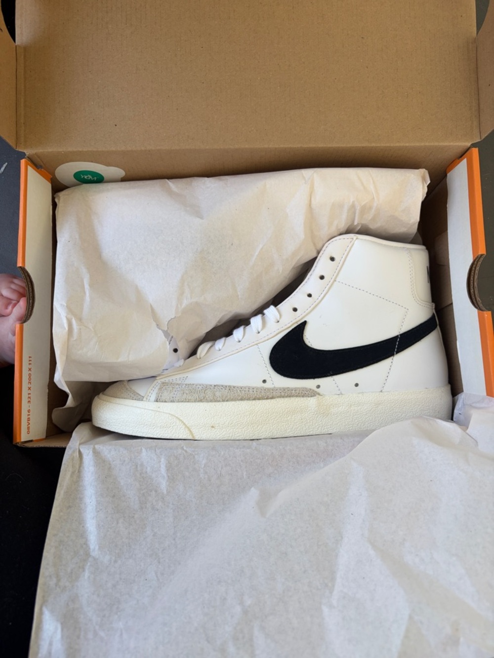 Nike Men’s White High-Top Sneakers with Black Swoosh Accent